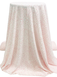Off-White/Persian Red/Cameo Pink 100% Polyester Wavy Dashes Print Crepe Blouse Weight Woven 55W