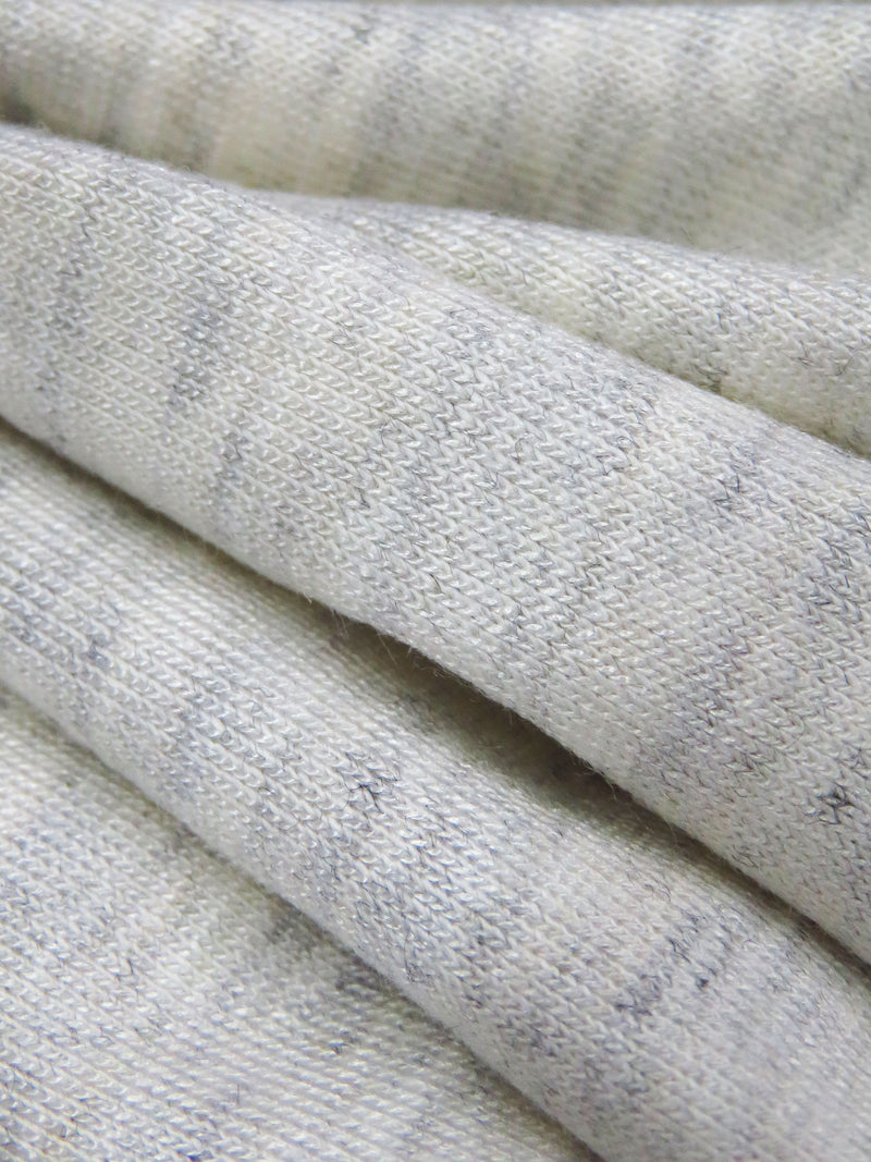 White/Gray Cotton/Rayon/Lycra Heathered Jersey Knit 56W