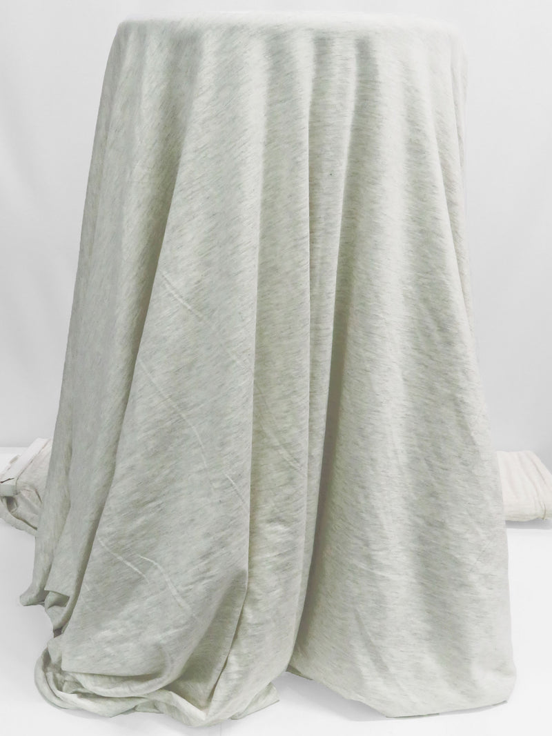 White/Gray Cotton/Rayon/Lycra Heathered Jersey Knit 56W