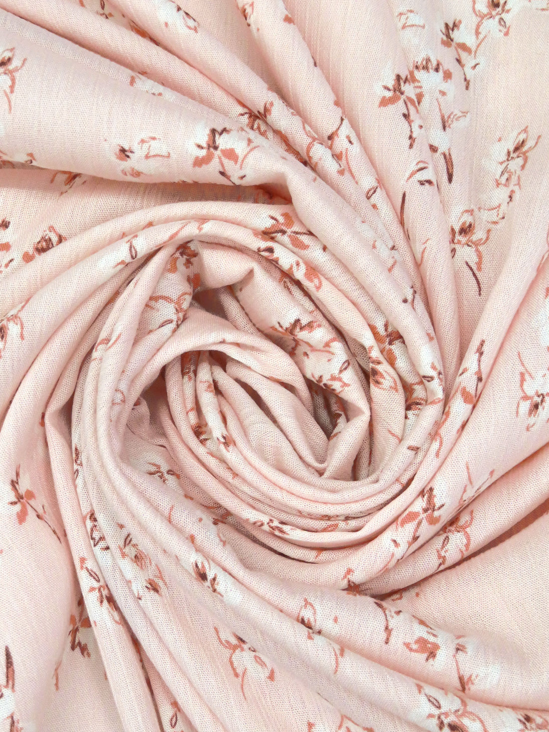 Lotion Pink/White/Poppy Petal/Rose Taupe 100% Rayon Floral Print Crinkle Challis 50W