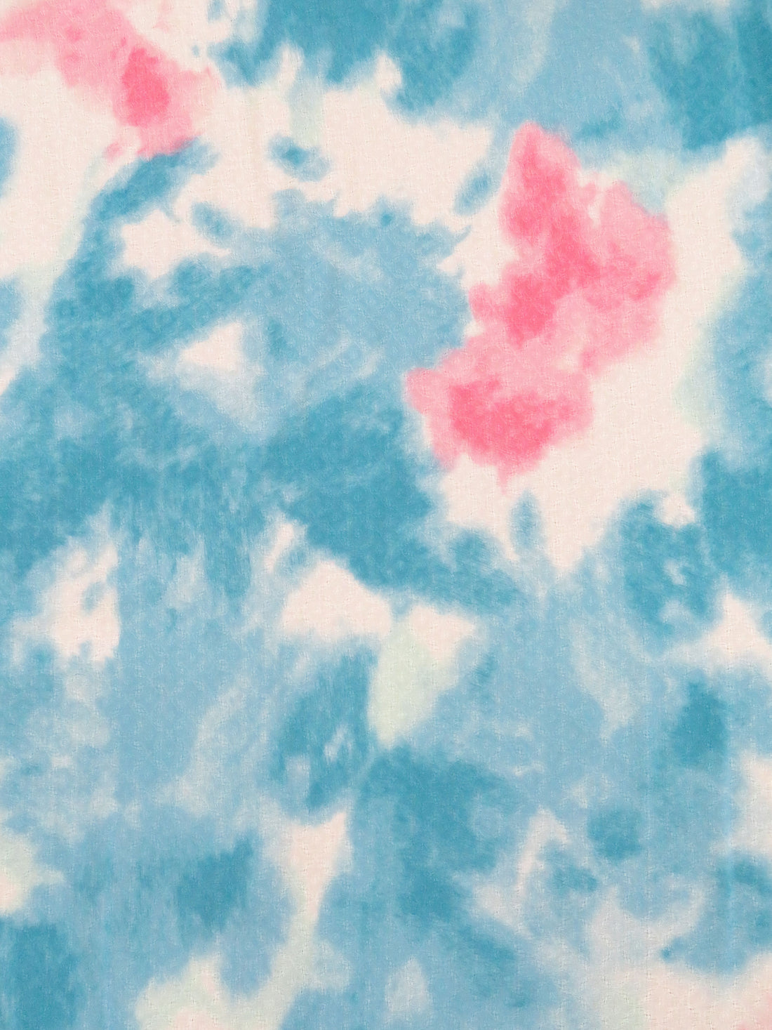 Pacific Blue/Brink Pink/White 100% Rayon Tie-Dye Look Print Jacquard Challis 52W