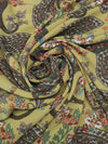 Brassy Yellow/Rust Red/Carolina Blue/Multi 100% Polyester Floral Paisley Print Crepe Chiffon 58W