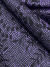 Lavender/Black 100% Polyester Abstract Sketch Floral Print Charmeuse - Famous Dress Designer - 58W