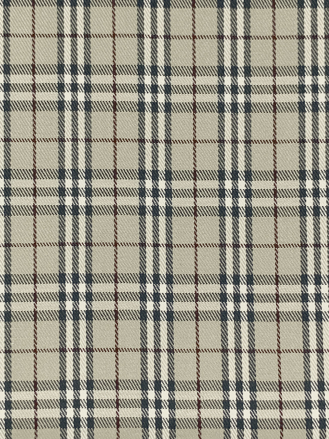 Warm Stone/White/Iron Ore 100% Cotton Plaid Shirting 44W