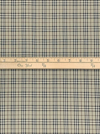 Warm Stone/White/Iron Ore 100% Cotton Plaid Shirting 44W