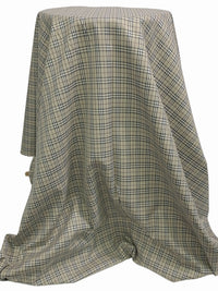 Warm Stone/White/Iron Ore 100% Cotton Plaid Shirting 44W