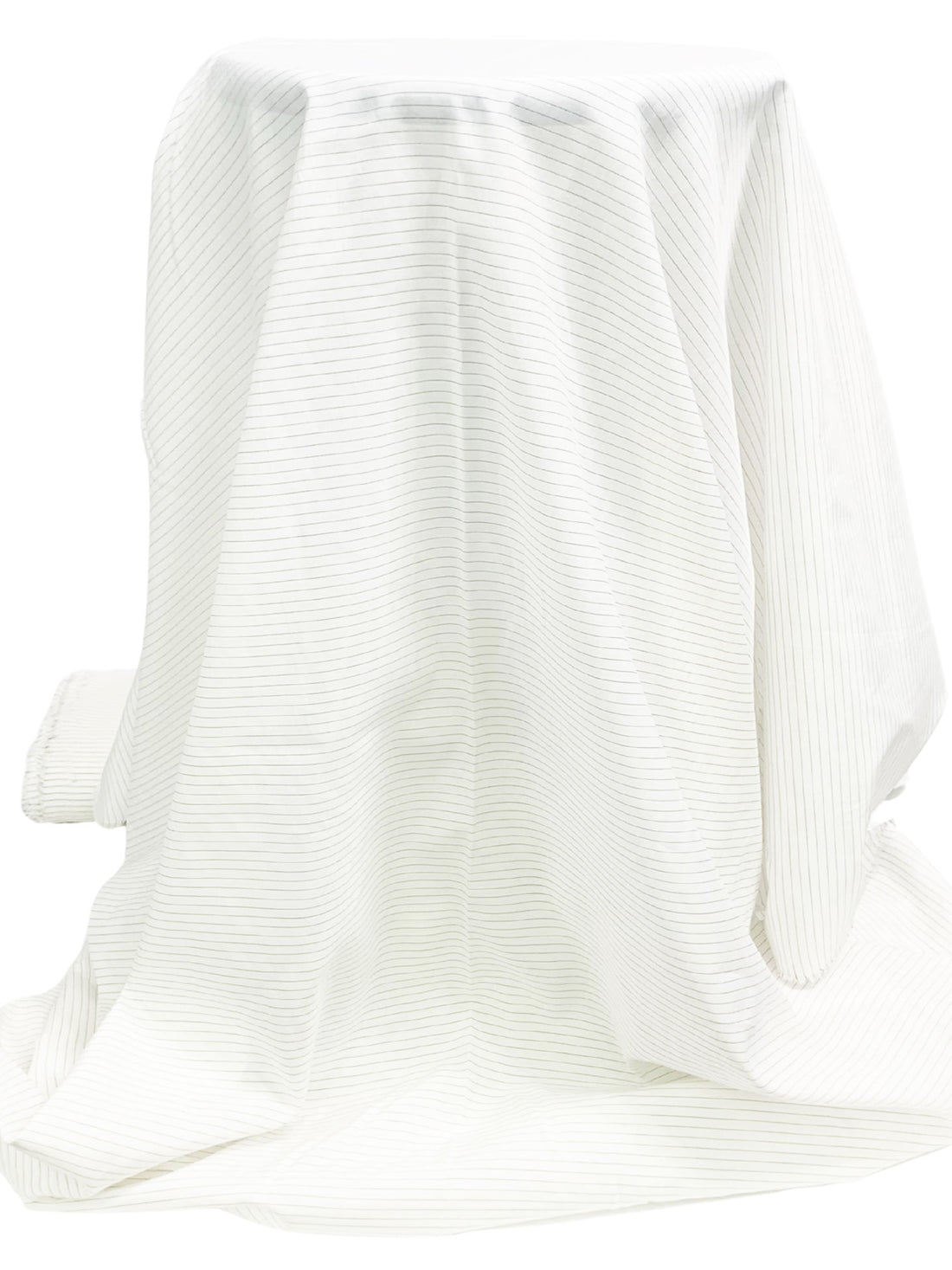 Eggshell/Black 100% Cotton Horizontal Stripe Weave Lawn 54W