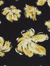 Black/Straw/White Polyester/Lycra Painterly Floral Print ITY Knit 58W