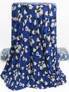 Cobalt Blue/Chalk White/Black Polyester/Lycra Floral Print ITY Knit 56W