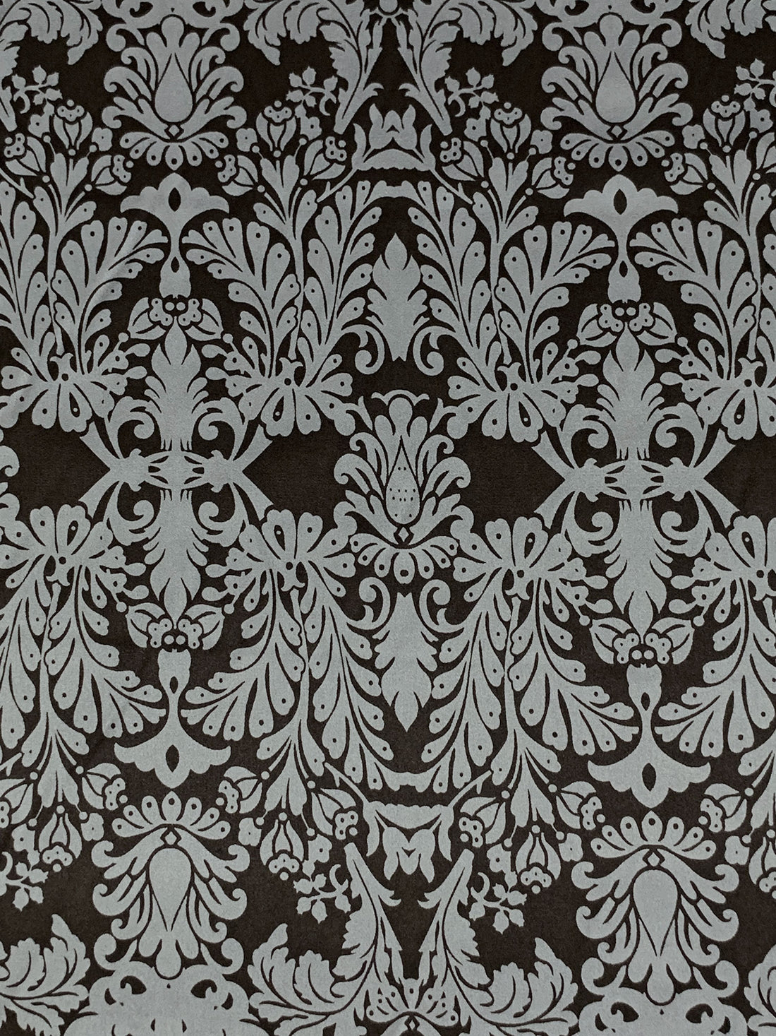 Nickel/Burnt Umber 100% Silk Damask Print Charmeuse - NY Designer - 44W