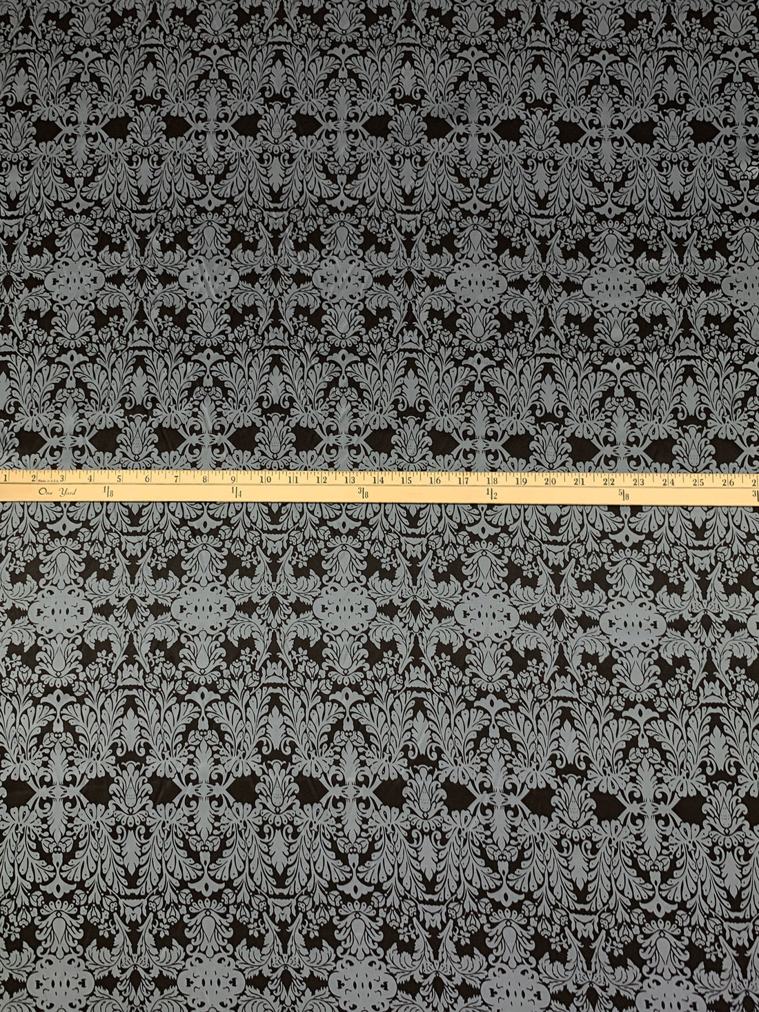 Nickel/Burnt Umber 100% Silk Damask Print Charmeuse - NY Designer - 44W