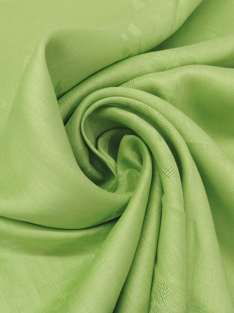 Medium Spring Bud Green 100% Linen Floral Design Jacquard 60W