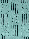 Robin Egg Blue/Black 100% Linen Dots & Dashes Print Linen 56W