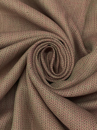 Dusty Rose/Dusty Brown/Muted Cream 100% Linen Novelty Herringbone Weave Linen 60W