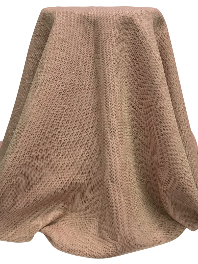 Dusty Rose/Dusty Brown/Muted Cream 100% Linen Novelty Herringbone Weave Linen 60W