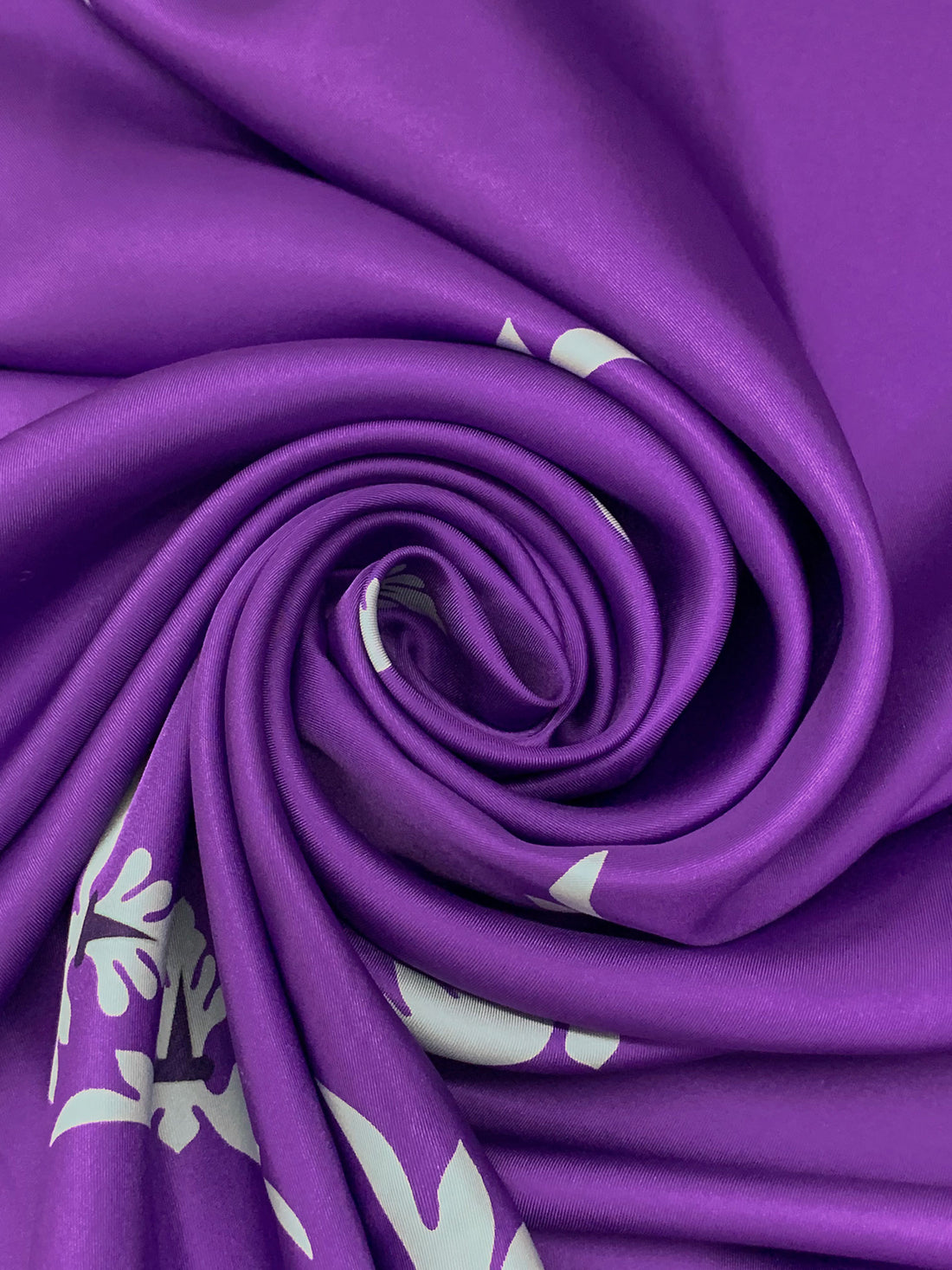 Royal Purple/Mist 100% Silk Abstract Bird Print Twill - NY Designer - 45W