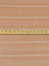 Carrot/Oatmeal/Gold/Multi Linen/Lurex Horizontal Stripe Weave Linen 60W