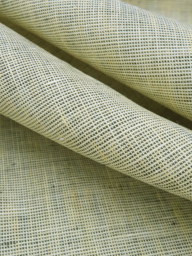 Lemon/Dark Muted Olive/White 100% Linen Cross-Dyed Linen 60W