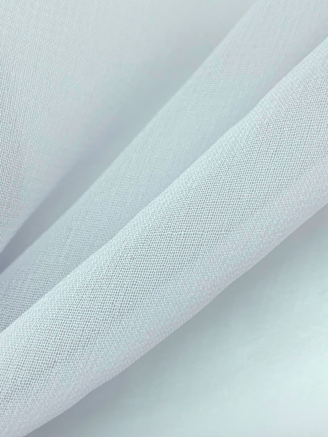 Pale Frost Blue 100% Silk Georgette - NY Designer - 44W