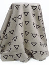 Oyster Gray/Black 100% Linen Novelty Triangle Print Linen 60W