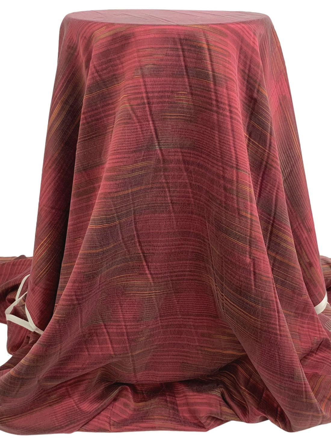 Rose Vale/Salmon/Garnet 100% Silk Horizontal Space-Dyed-Look Print Washed Charmeuse - NY Designer - 44W