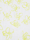 White/Light Pineapple Yellow 100% Linen Freehand Floral Print Linen 60W