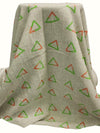 Taupe/Off-White/Moss Green 100% Linen Triangles Print Linen 58W