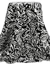 Black/White 100% Linen Abstract Paisley Floral-Look Print Linen 58W