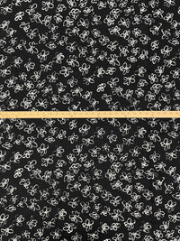 Black/Eggshell 100% Linen Freehand Floral Print Linen 58W