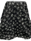 Black/Eggshell 100% Linen Freehand Floral Print Linen 58W