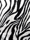 Black/White Polyester/Lycra Zebra Print Crushed Stretch Velvet Knit 60W