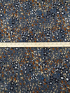 Smoke Gray/Black/Camel/Azure Polyester/Lycra Weathered Floral Print ITY Knit - NY Designer - 56W
