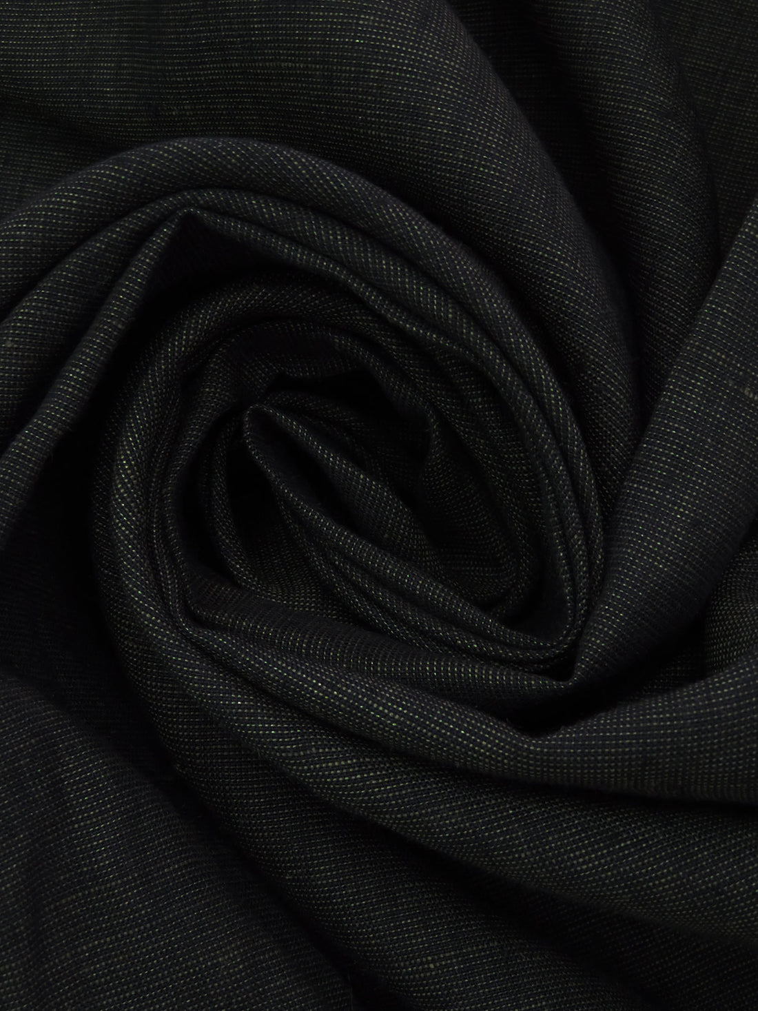 Muted Black/Dark Sage 100% Linen Cross-Dyed Linen Shirting - European Mill - 60W