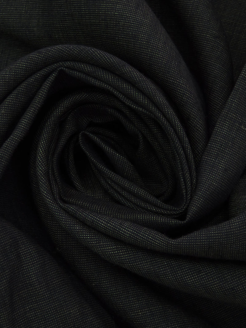 Muted Black/Dark Sage 100% Linen Cross-Dyed Linen Shirting - European Mill - 60W