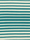 Deep Teal Blue/Ivory Rayon/Lycra Horizontal Stripe Jersey Knit 60W