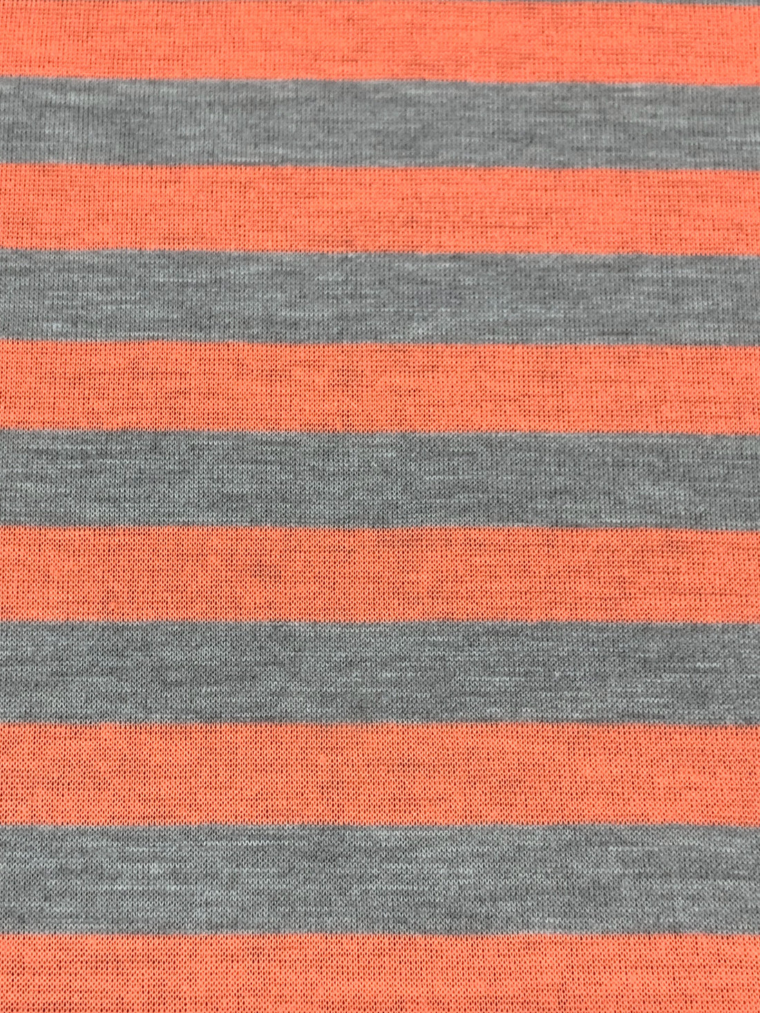 Bright Coral/Heathered Gray Polyester/Lycra Horizontal Stripe Jersey Knit 59W