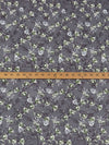 Iron Gray/Forest Green/Dark Plum/Multi 100% Rayon Floral Branches Print Challis 58W