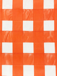 Brave Orange 100% Polyester Burnout Grid Organza-Like Woven 58W