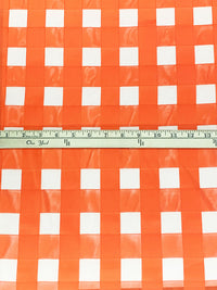 Brave Orange 100% Polyester Burnout Grid Organza-Like Woven 58W