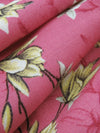 Deep Cherry Pink/Pale Goldenrod/Cabernet/Multi 100% Rayon Floral Print Challis 56W