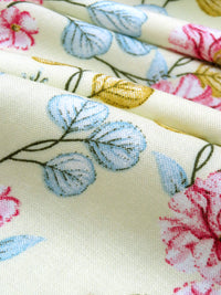 Pale Yellow Pear/Fruit Punch Pink/Powder Blue/Multi 100% Rayon Floral Print Challis 56W