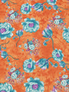 Pumpkin Orange/Cerulean/Royal Purple/Multi 100% Rayon Floral Print Challis 54W