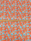 Pumpkin Orange/Cerulean/Royal Purple/Multi 100% Rayon Floral Print Challis 54W