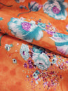 Pumpkin Orange/Cerulean/Royal Purple/Multi 100% Rayon Floral Print Challis 54W