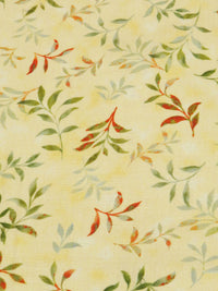 Butter Yellow/Moss/Burnt Orange/Multi 100% Rayon Foliage Print Challis 58W