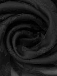 Black 100% Silk Rose Weave Jacquard Organza - NY Designer - 57W