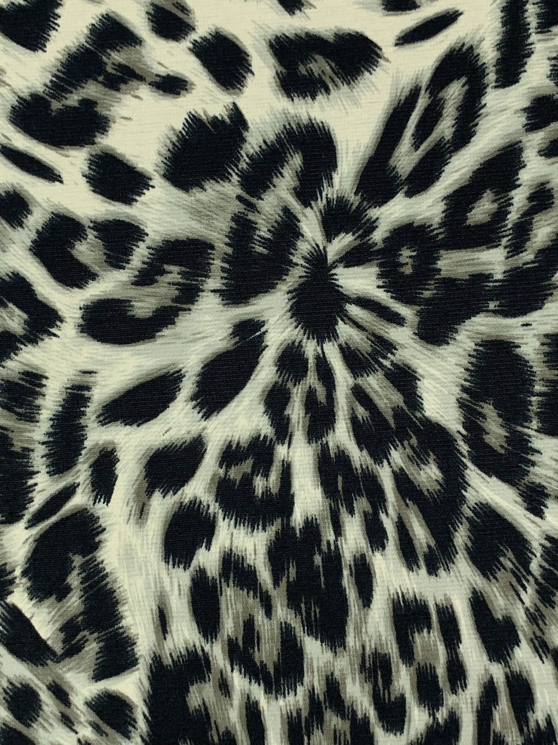 Muted Cream/Taupe/Black Polyester/Lycra Animal Print Ponte Knit 60W