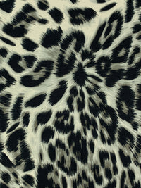 Muted Cream/Taupe/Black Polyester/Lycra Animal Print Ponte Knit 60W