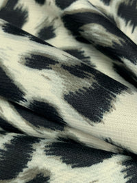 Muted Cream/Taupe/Black Polyester/Lycra Animal Print Ponte Knit 60W