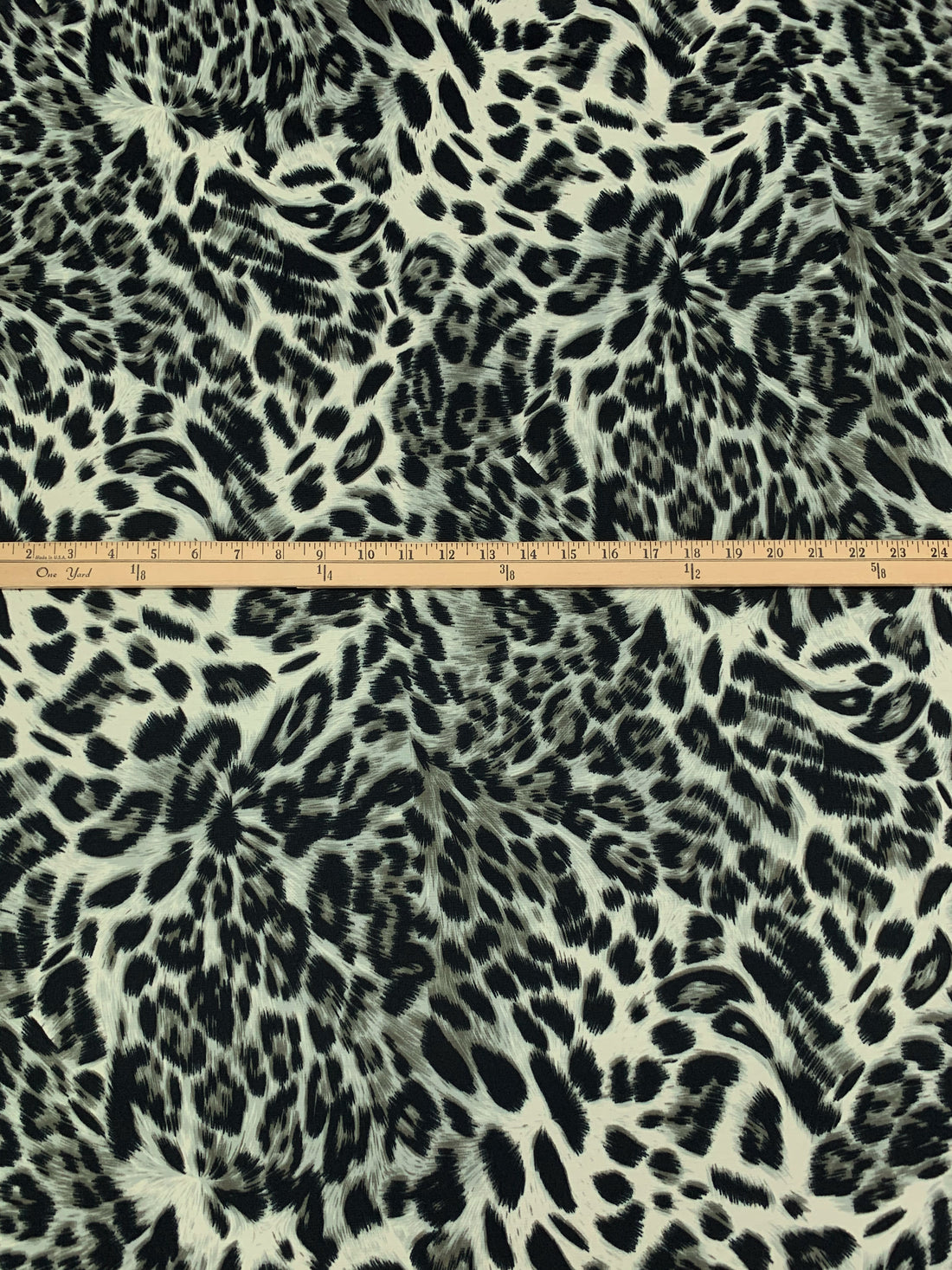 Muted Cream/Taupe/Black Polyester/Lycra Animal Print Ponte Knit 60W